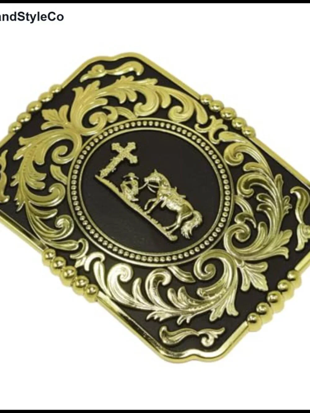 Western Cowboy Cross Kneeling Prayer Belt Buckle Zinc Alloy 1.5 inch